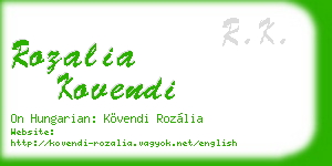 rozalia kovendi business card