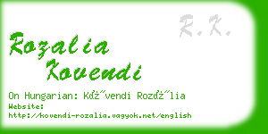 rozalia kovendi business card